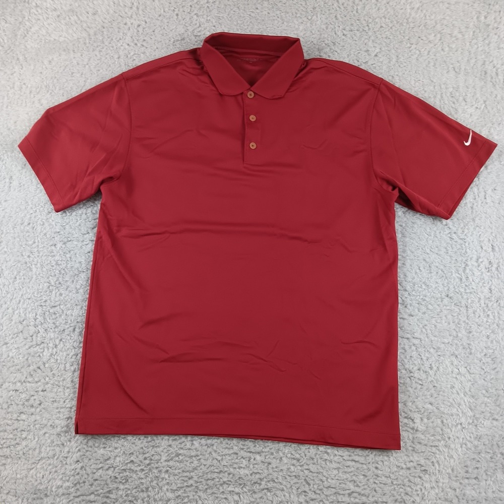 Nike Golf Dri-FIT Mens‎ XL Red Short Sleeve Polo Shirt 128898-651